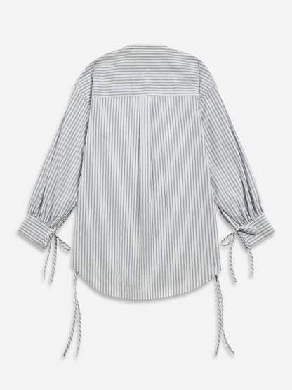 Ribbon Cuff Stripe Shirt