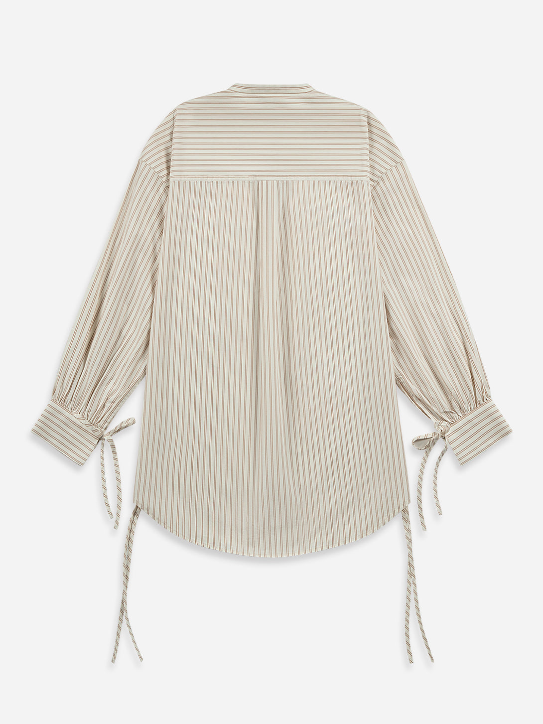 Ribbon Cuff Stripe Shirt