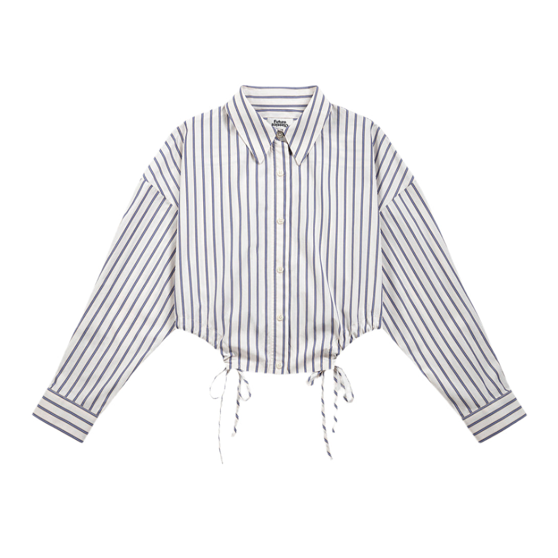 Gathered-waist Stripe Shirt