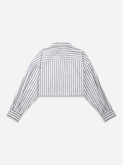 Gathered-waist Stripe Shirt