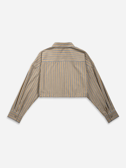 Gathered-waist Stripe Shirt