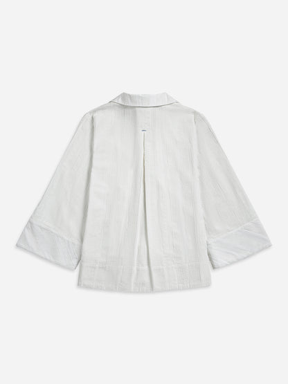 Textured Striped Overshirt