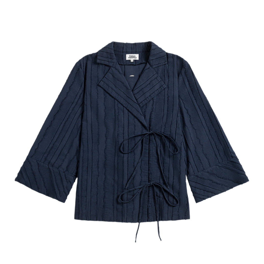 Textured Striped Overshirt