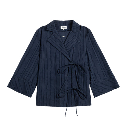 Textured Striped Overshirt