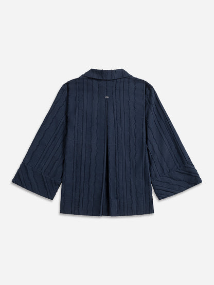 Textured Striped Overshirt