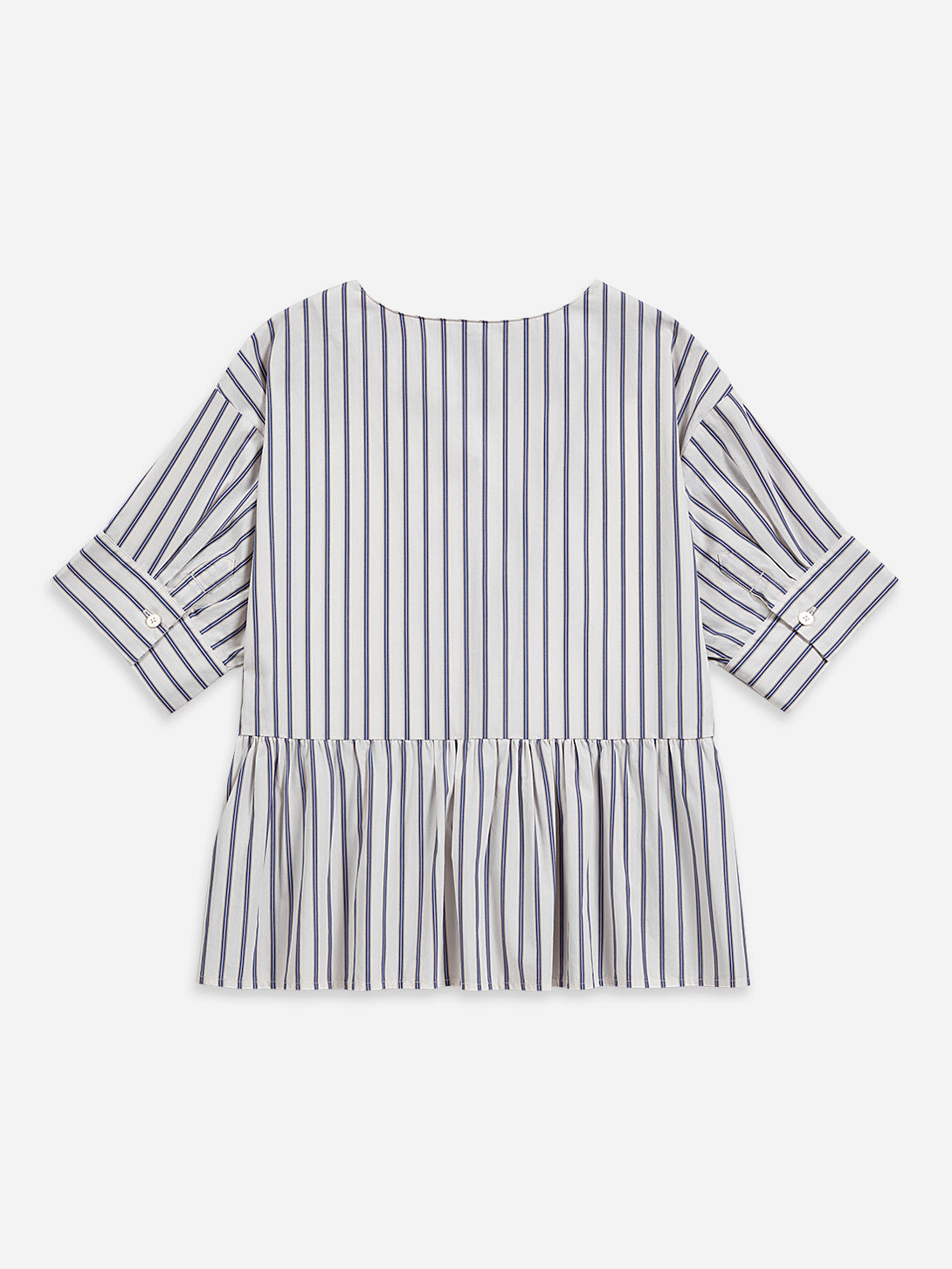 Stripe Gathered Blouse