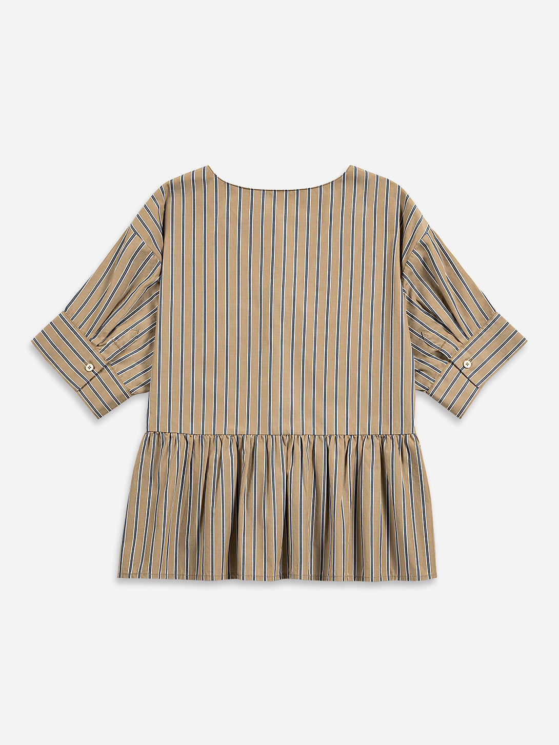 Stripe Gathered Blouse
