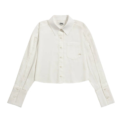 Split Sleeves Cropped Shirt
