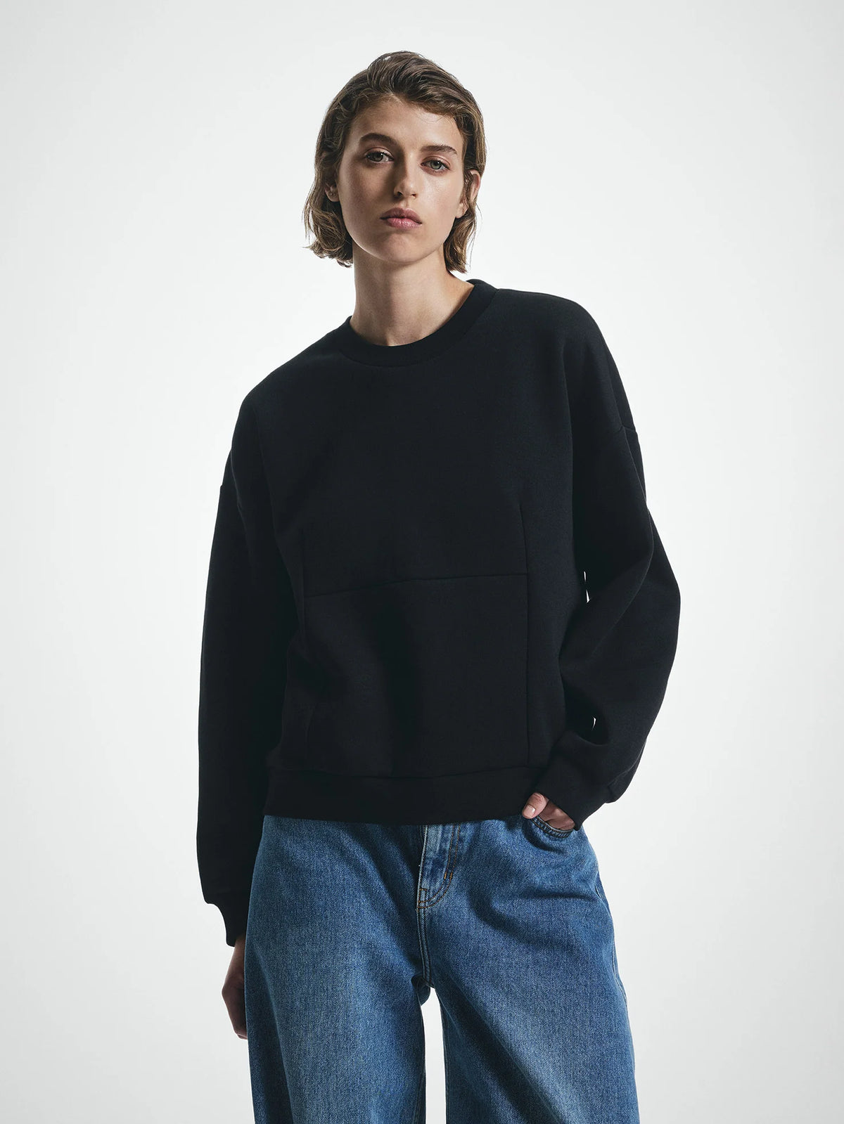 Dropped Shoulder Structured Sweatshirt