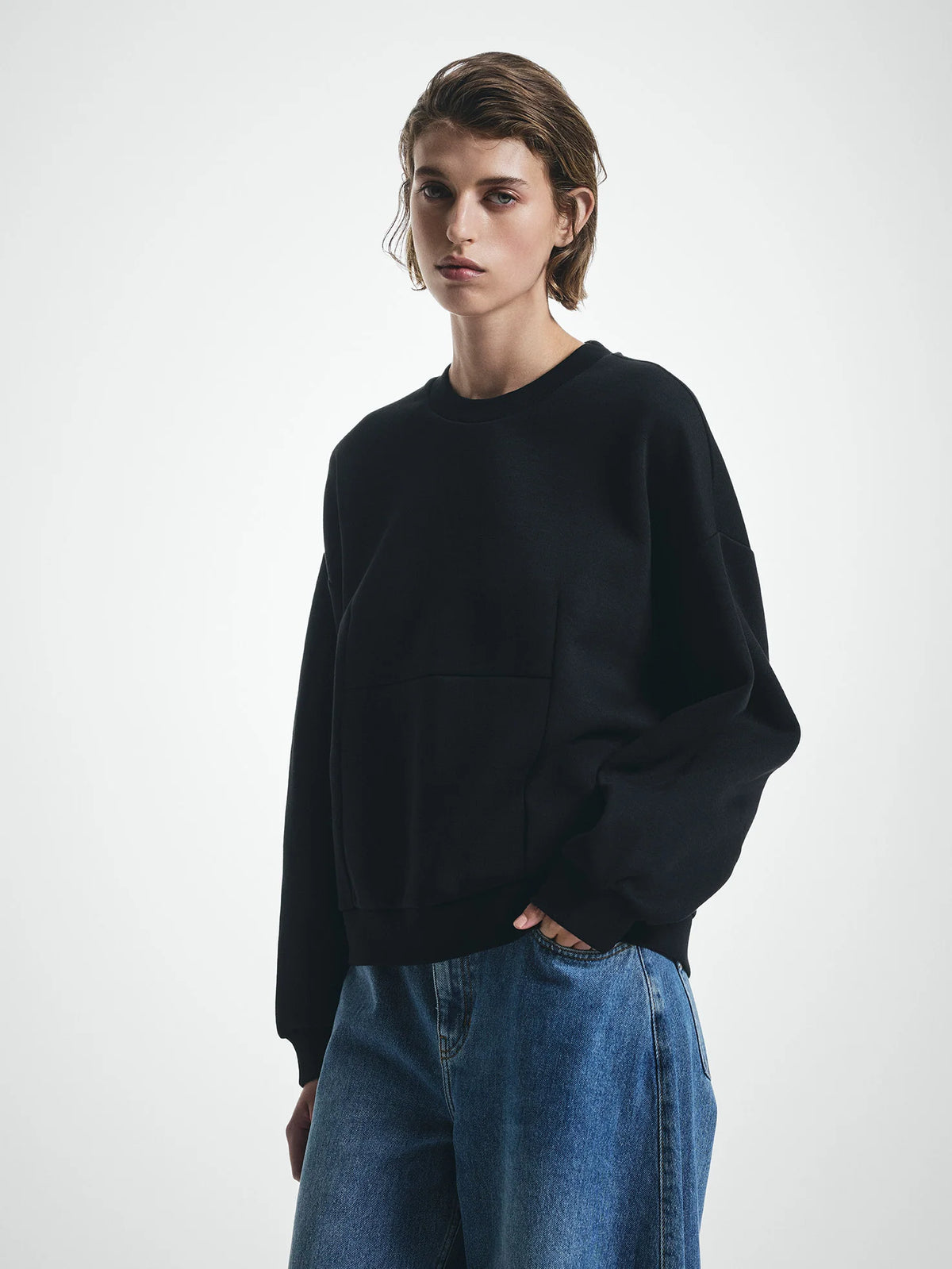 Dropped Shoulder Structured Sweatshirt