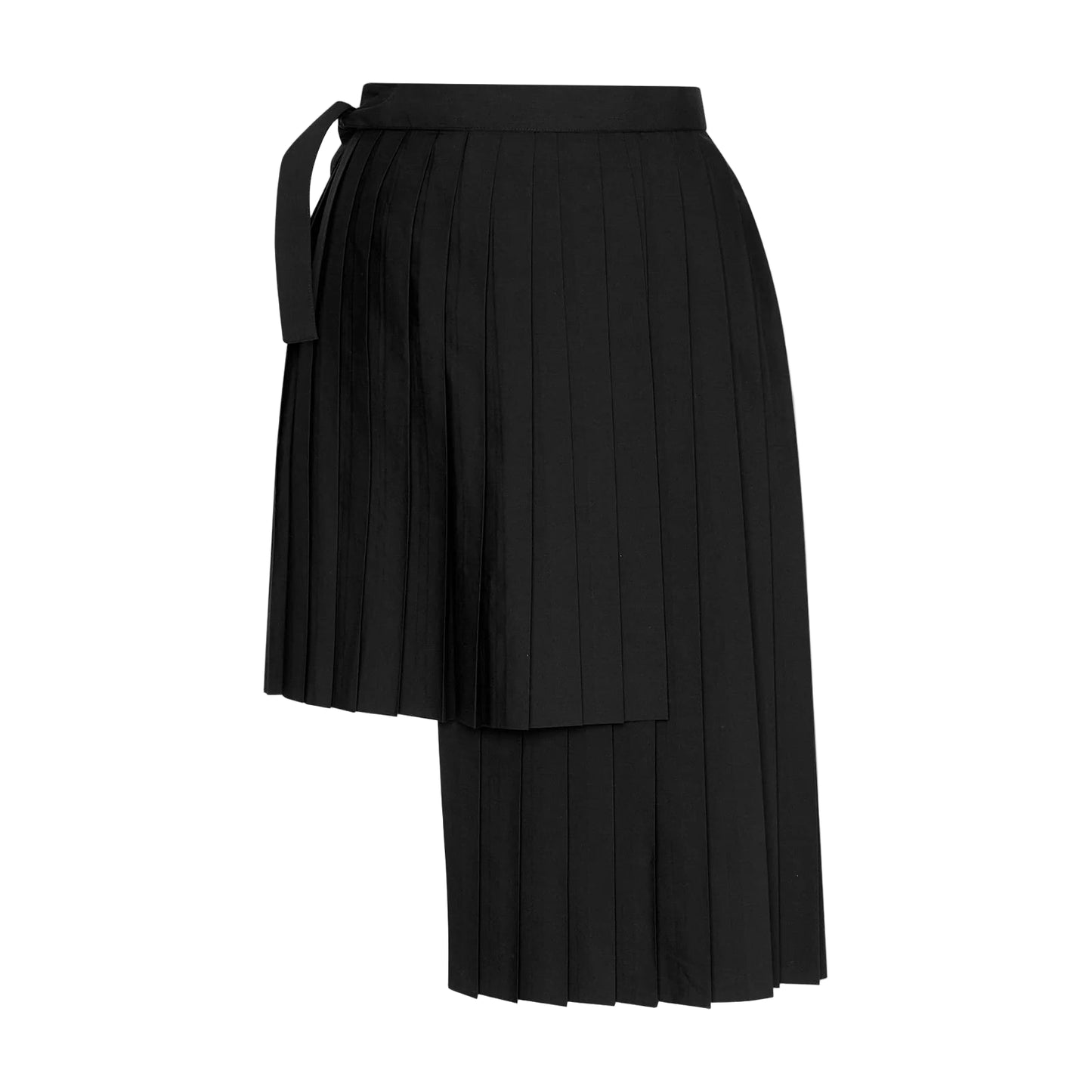 Asymmetric Pleated Wrap Skirt