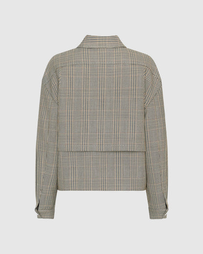 Boxy Check Double-Zip Jacket