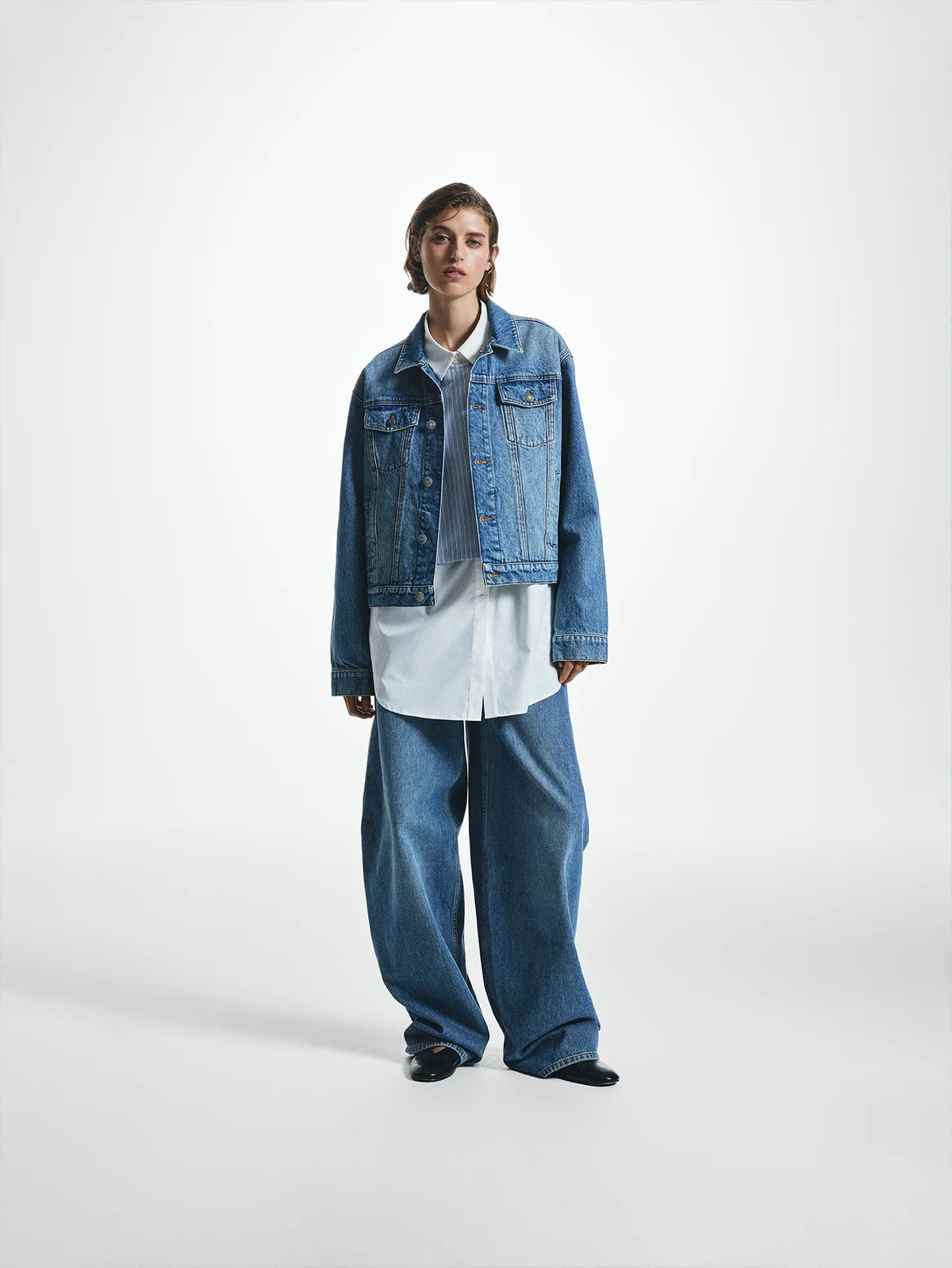 Split Hem Relaxed Denim Jacket
