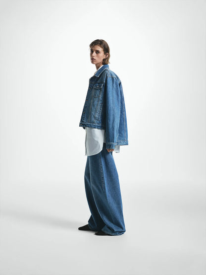 Split Hem Relaxed Denim Jacket