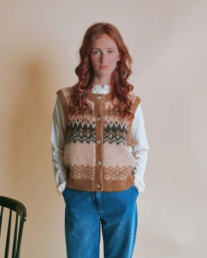 Cardigan Sans Manches Jacquard