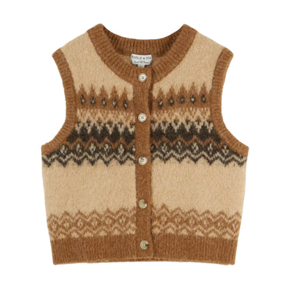 Cardigan Sans Manches Jacquard