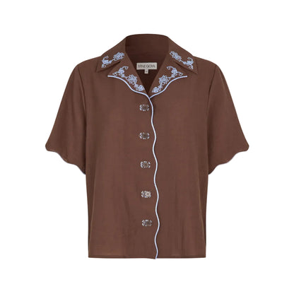 2133 Scalloped Short Sleeve Shirt
