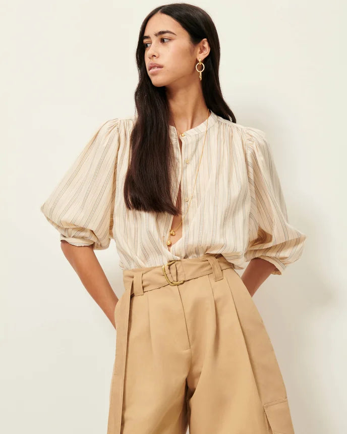 A View Blouse With Puff Sleeves