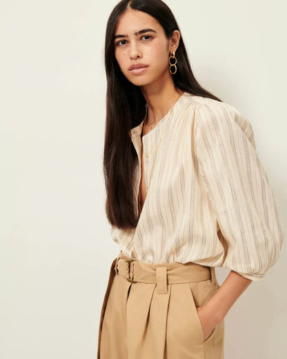 A View Blouse With Puff Sleeves