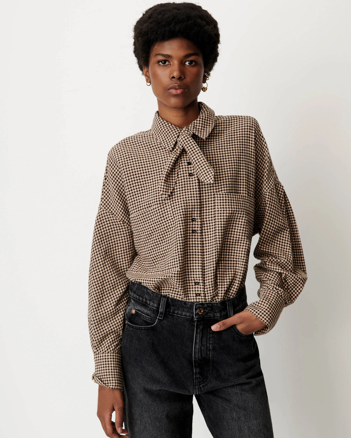 Cecily Shirt With Knotted Collar