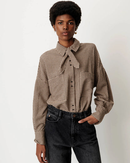 Cecily Shirt With Knotted Collar