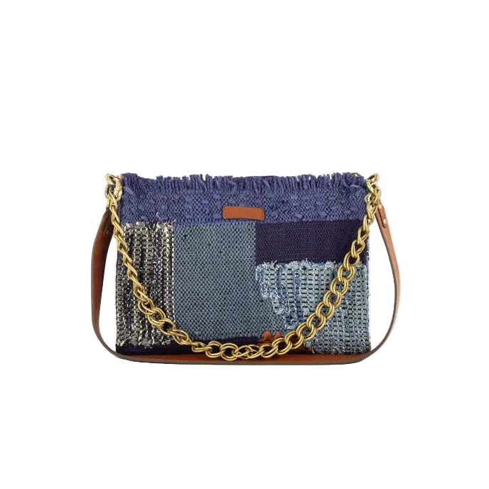 Farawa Blue Woven Shoulder Bag