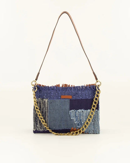 Farawa Blue Woven Shoulder Bag