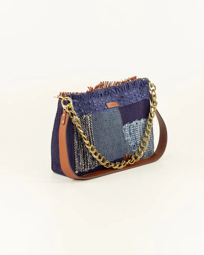 Farawa Blue Woven Shoulder Bag