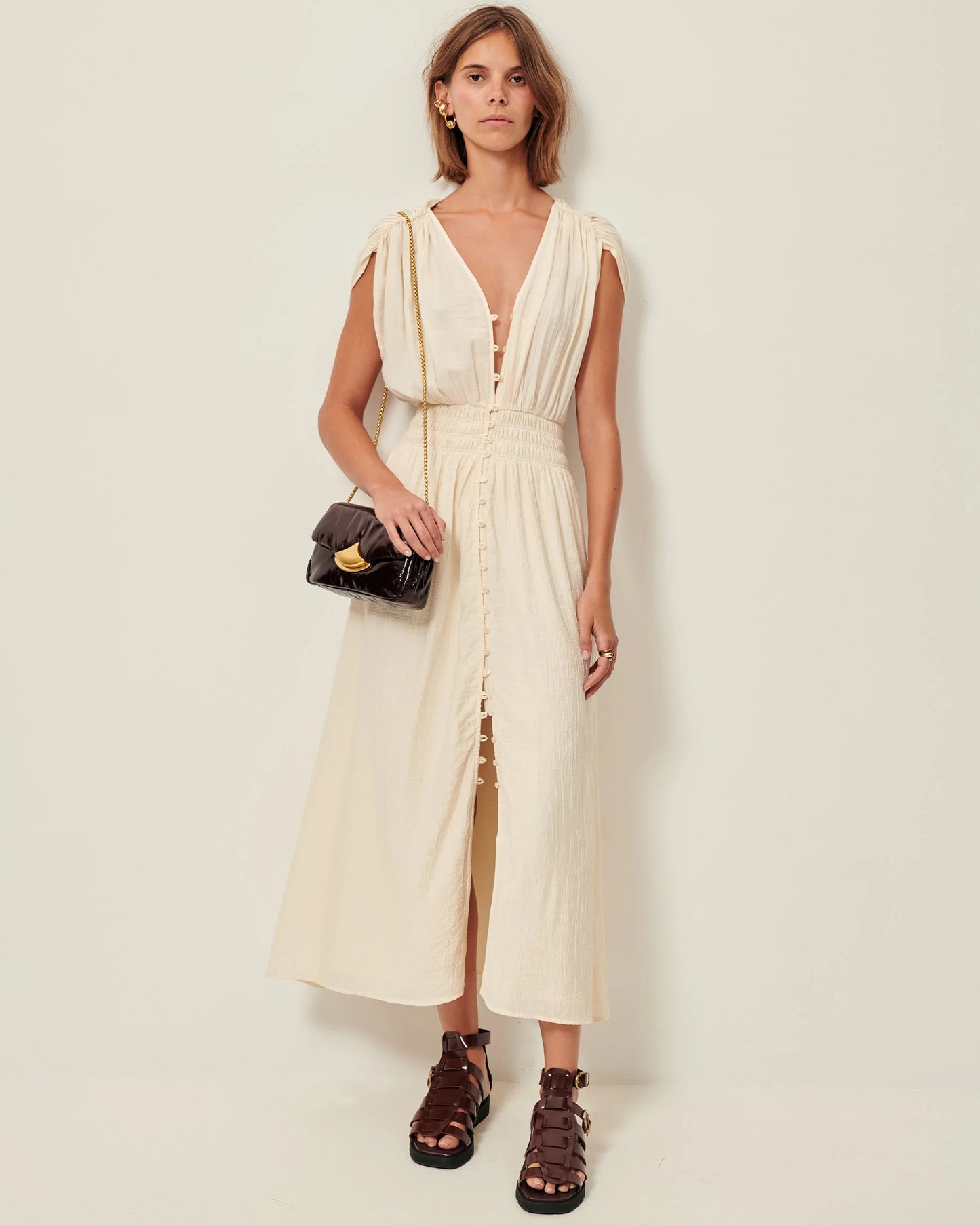 Galiane Long Smocked Dress