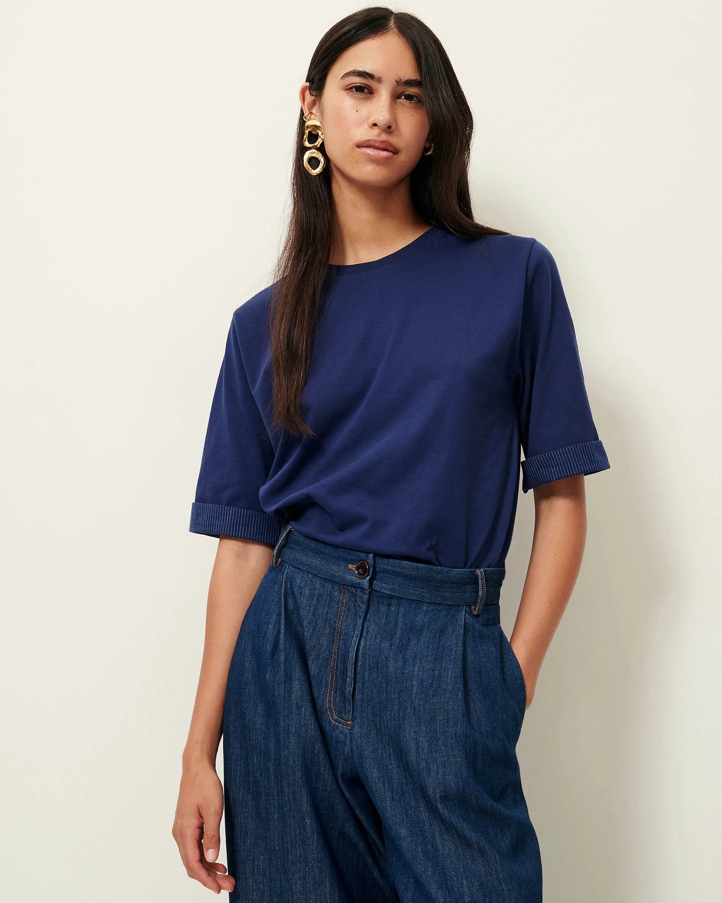 Samico T-Shirt With Woven Cuff