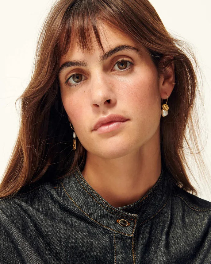 Soren Pearl R Small Creole Pearls