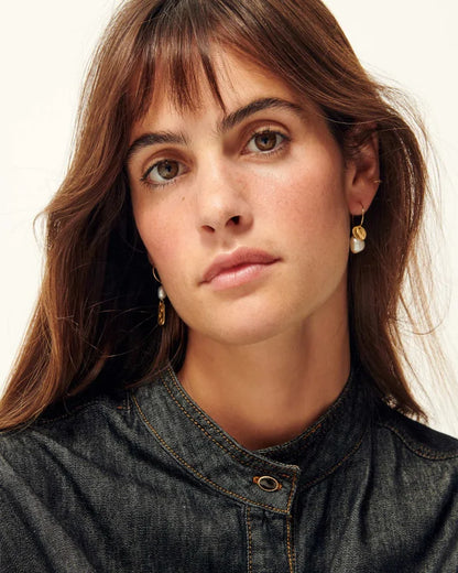 Soren Pearl R Small Creole Pearls