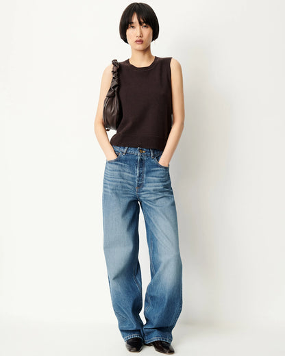 Ynoten Back Button Knit Top
