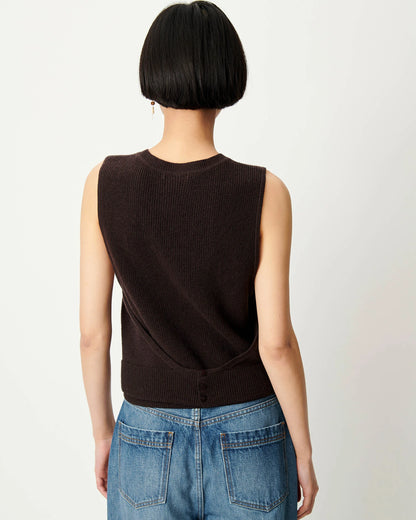 Ynoten Back Button Knit Top