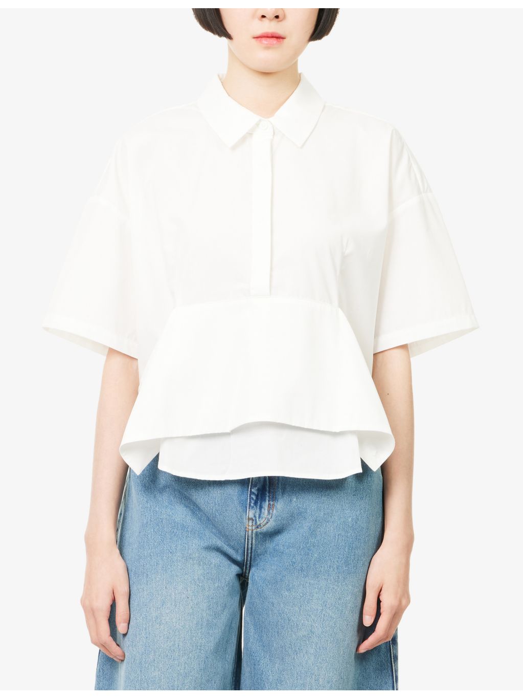 Short Cotton Panel Shirt