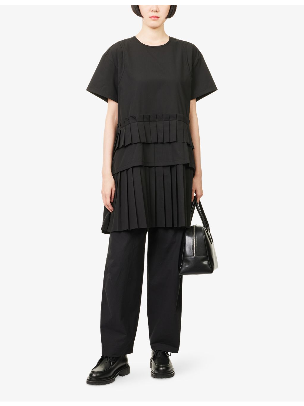 Short Pleated T-Shirt Dress