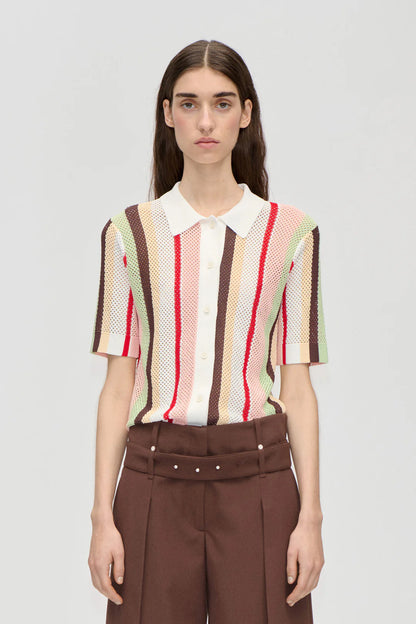 2100 Short Sleeve Crochet Polo