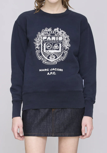 Shrunken Fit Crewneck Paris Sweaters