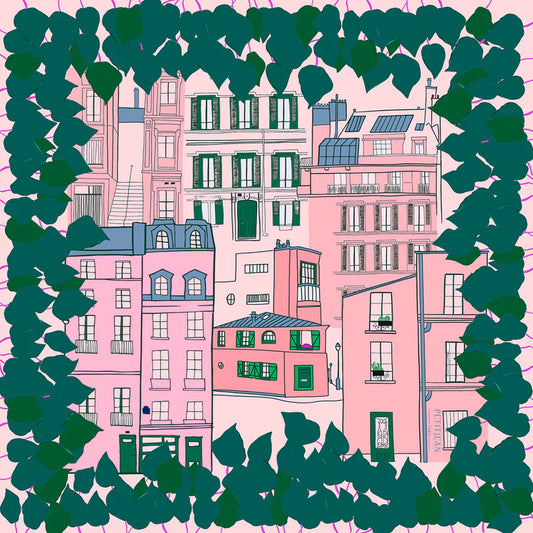 Silk Carre Scarf 29" Montmartre - 75cm x 75cm