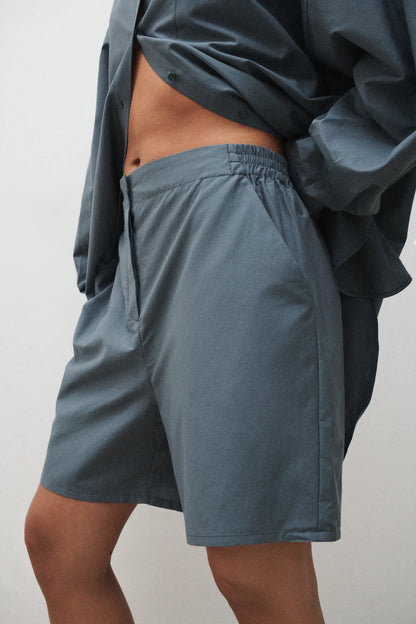 Cotton Silk Boxers Slate