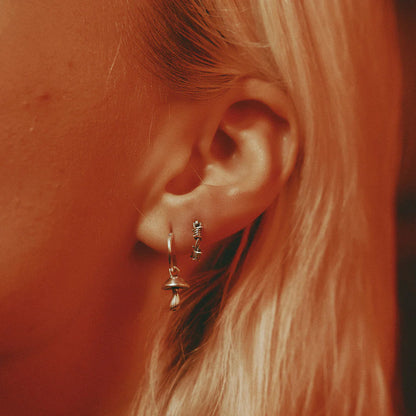 Silver Mushroom Earring