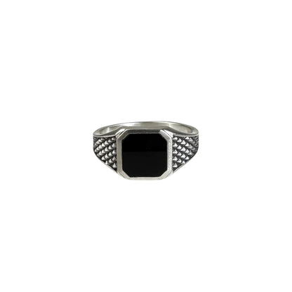 Silver Onyx Armour Ring