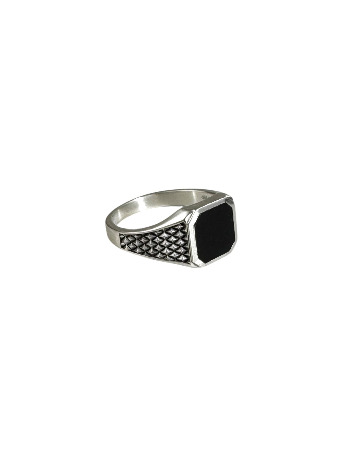 Silver Onyx Armour Ring
