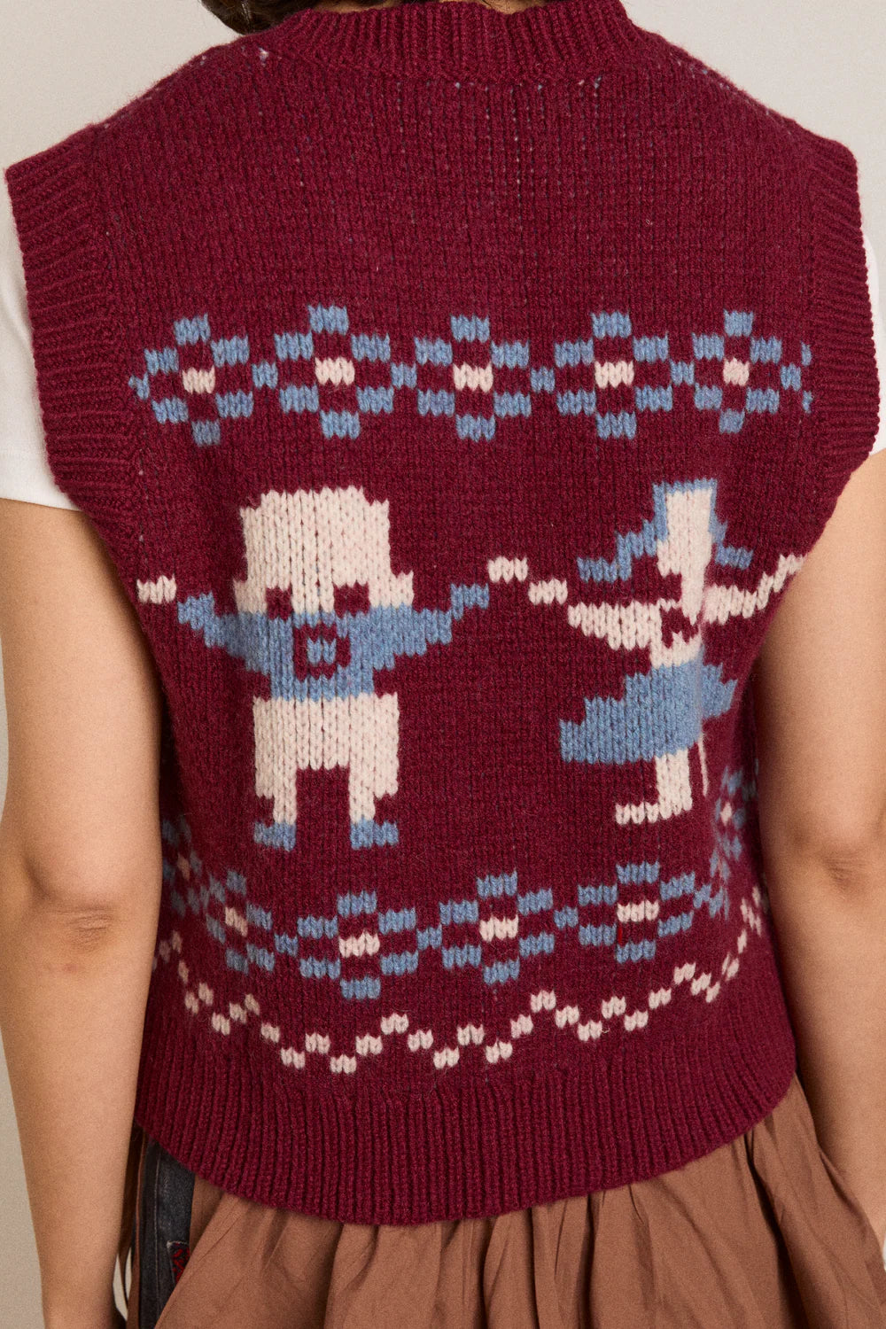 Sofie Wool Vest - Novelty Intarsia