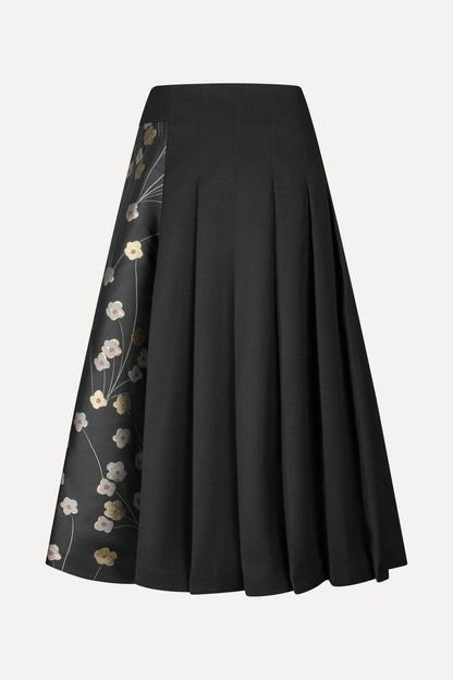 1499 Hybrid Pleated Midi Skirt