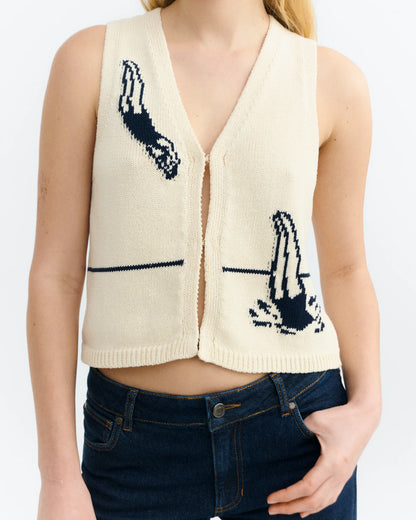 Swimmers Ecru Robbie Knitted Vest
