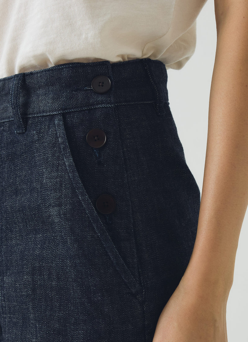 Annie Organic Indigo Side Button Jeans