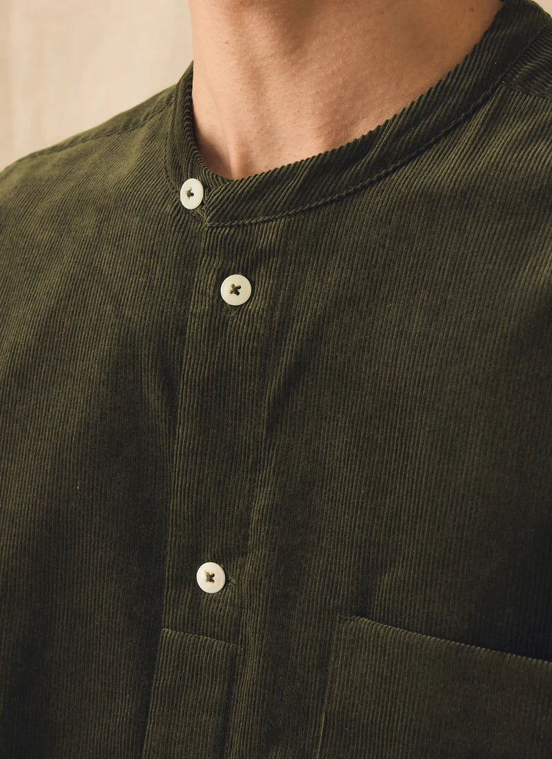 Cord Grandad Collar Shirt