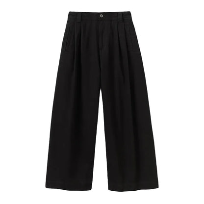Denim Pleat Front Trousers