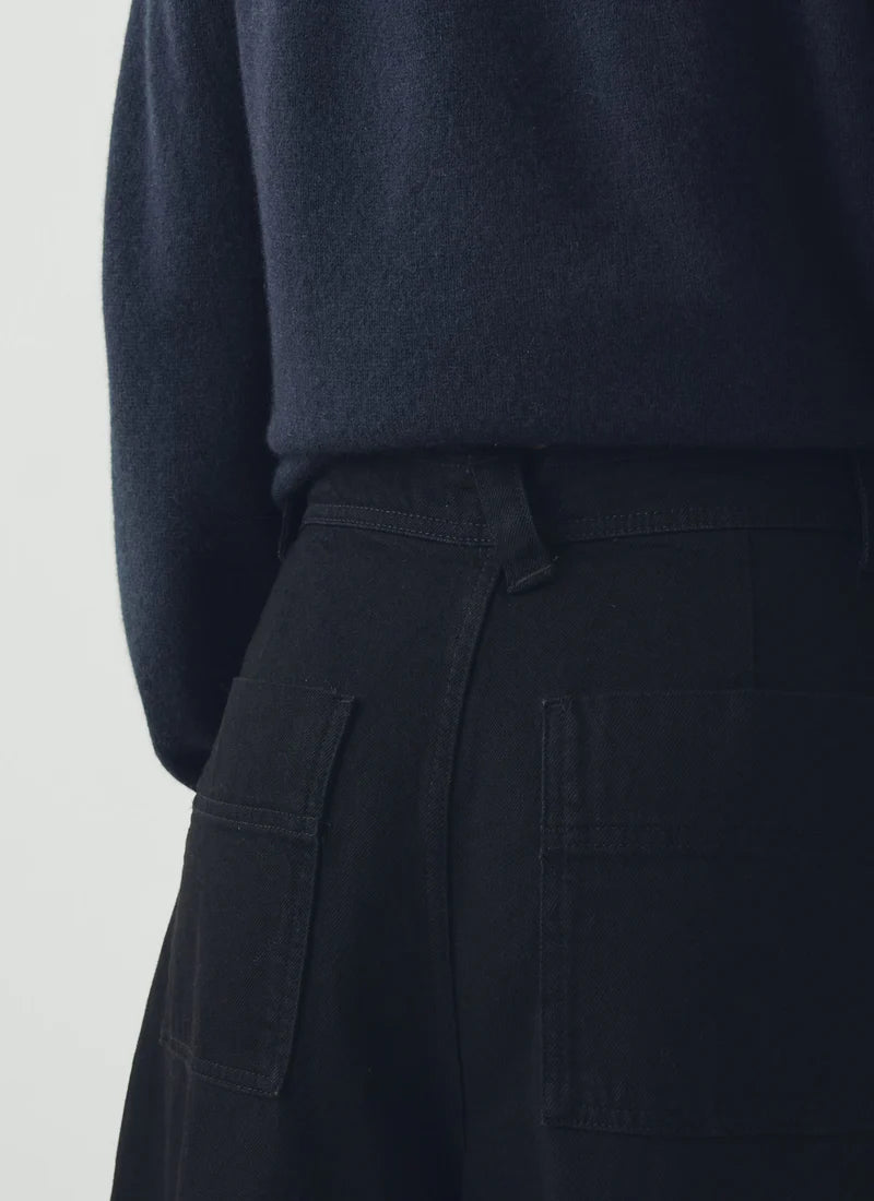 Denim Pleat Front Trousers